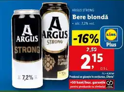 Lidl ARGUS STRONG Bere blondă Ofertă