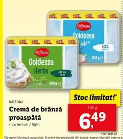 Lidl Milbona Cremă de brânză proaspătă Ofertă