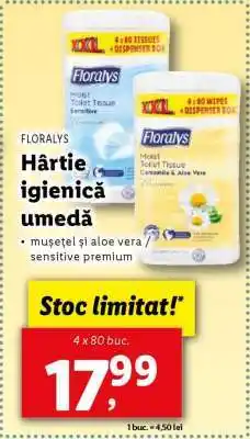 Lidl FLORALYS Hârtie igienică umedă Ofertă