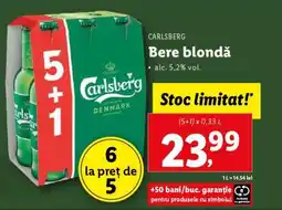Lidl CARLSBERG Bere blondă Ofertă