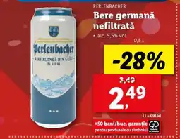 Lidl Perlenbacher Bere germană nefiltrată Ofertă