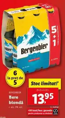 Lidl BERGENBIER Bere blondă Ofertă
