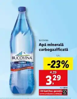 Lidl Apă minerală carbogazificată Bucovina Ofertă