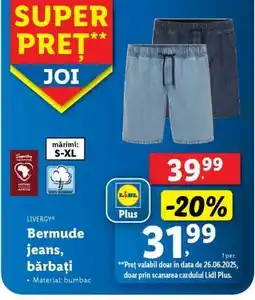 Lidl Bermude jeans bărbați Ofertă