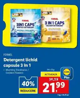 Lidl FORMIL Detergent lichid capsule 3 în 1 Ofertă