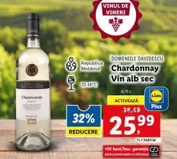 Lidl Domeniile Davidescu Chardonnay Vin alb sec Ofertă