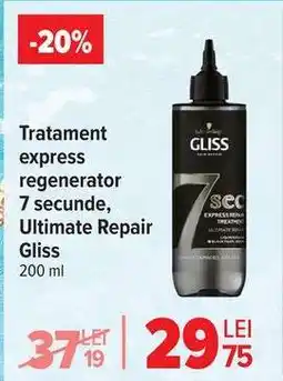 Carrefour Tratament express regenerator 7 secunde, Ultimate Repair Gliss Ofertă