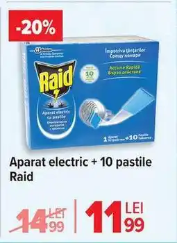 Carrefour Aparat electric + 10 pastile Raid Ofertă