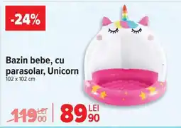 Carrefour Bazin bebe, cu parasolar, Unicorn Ofertă