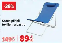 Carrefour Scaun pliabil textilen, albastru Ofertă