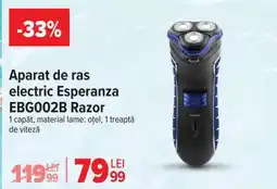 Carrefour Aparat de ras electric Esperanza EBG002B Razor Ofertă