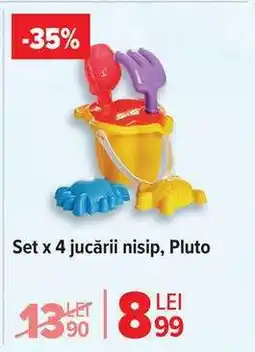 Carrefour Set x 4 jucării nisip, Pluto Ofertă