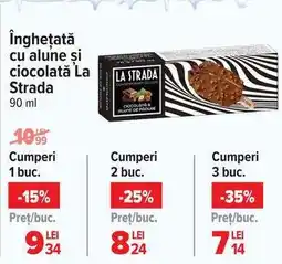 Carrefour Înghețată cu alune și ciocolată La Strada Ofertă