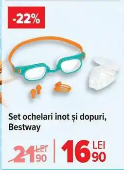 Carrefour Set ochelari înot și dopuri, Bestway Ofertă