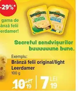 Carrefour Brânză felii original/light Leerdamer Ofertă