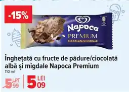 Carrefour Înghețată cu fructe de pădure/ciocolată albă și migdale Napoca Premium Ofertă