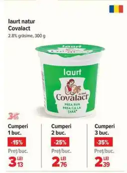 Carrefour Iaurt natur Covalact Ofertă