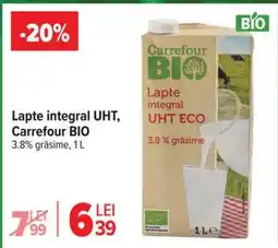 Carrefour Lapte integral UHT, Carrefour Bio Ofertă