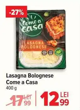 Carrefour Lasagna Bolognese Come a Casa Ofertă