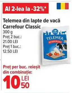 Carrefour Telemea din lapte de vacă Carrefour Classic Ofertă