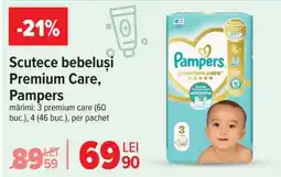 Carrefour Scutece bebeluși Premium Care Pampers Ofertă