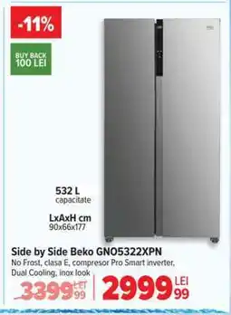 Carrefour Side by Side Beko GNO5322XPN Ofertă