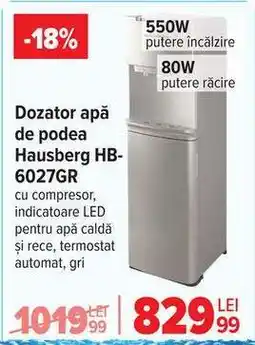 Carrefour Dozator apă de podea Hausberg HB-6027GR Ofertă