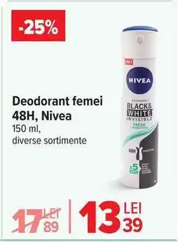 Carrefour Deodorant femei 48H, Nivea Ofertă