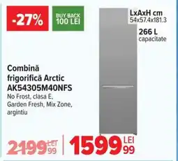Carrefour Combină frigorifică Arctic AK54305M40NFS Ofertă
