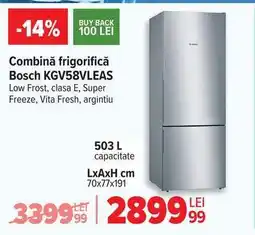 Carrefour Combină frigorifică Bosch KGV58VLEAS Ofertă