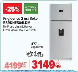 Carrefour Frigider cu 2 uși Beko B5RDNE504LDM Ofertă