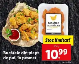 Lidl Bucăţele din piept de pui, în pesmet Ofertă