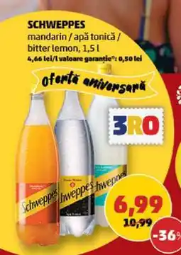 Penny SCHWEPPES mandarin / apă tonică / bitter lemon Ofertă