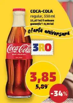 Penny COCA-COLA regular, 330 ml Ofertă