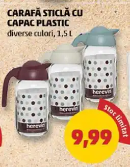 Penny Carafă sticlă cu capac plastic Ofertă