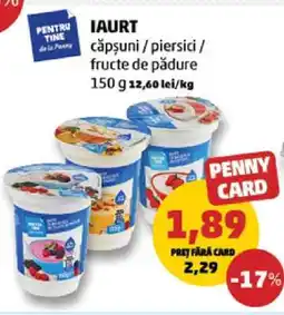 Penny Iaurt căpșuni/piersici/fructe de pădure Ofertă