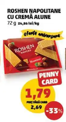 Penny ROSHEN NAPOLITANE CU CREMĂ ALUNE Ofertă