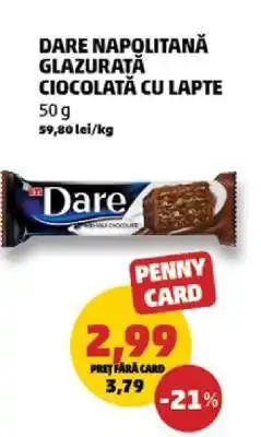 Penny DARE NAPOLITANĂ GLAZURATĂ CIOCOLATĂ CU LAPTE Ofertă