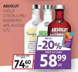 Auchan Absolut Vodka Citron/Lime/Raspberry Ofertă