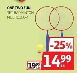 Auchan ONE TWO FUN SET BADMINTON MULTICOLOR Ofertă