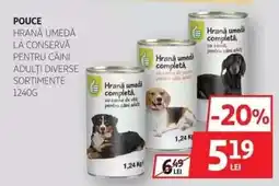 Auchan Pouce Hrană umedă la conservă pentru câini adulți Ofertă