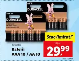 Lidl Baterii Duracell AAA 10 / AA 10 Ofertă