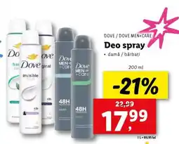 Lidl Dove / Dove Men+Care Deo spray Ofertă