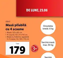 Lidl Masă pliabilă cu 4 scaune Ofertă