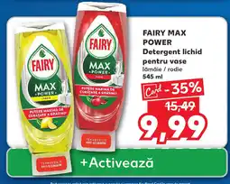 Kaufland FAIRY Max Power Detergent lichid pentru vase Ofertă