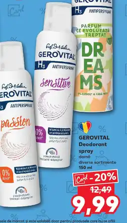 Kaufland GEROVITAL Deodorant spray Ofertă