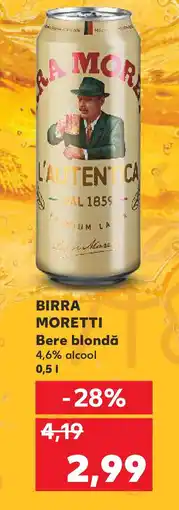 Kaufland BIRRA MORETTI Bere blondă Ofertă