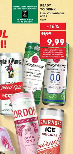 Kaufland Ready to drink Gin/Vodka/Rom Ofertă