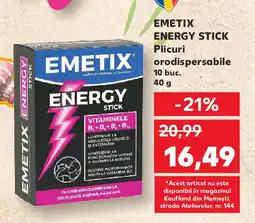 Kaufland EMETIX Energy stick Plicuri orodispersabile Ofertă