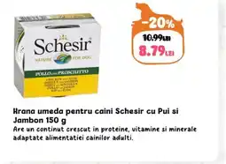 Animax Hrana umeda pentru caini Schesir cu Pui si Jambon Ofertă